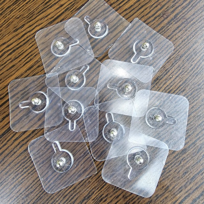 10 Pieces Transparent Hook Adhesive Bathroom Kitchen Wall Stickers hook -১০ পিস